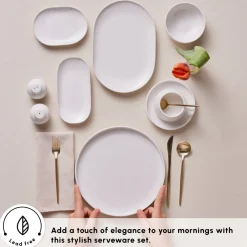 New Stream Bone China Meridian 34-Piece Serveware Set for 6 People, White See All Serveware Sets|Forever Bone China Serveware Sets