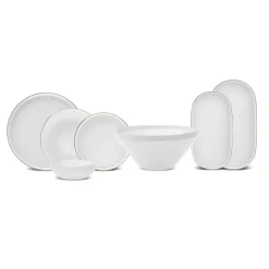 New Stream Bone China Saturn 19-Piece Bone China Dinner Set for 4 People, White Gold See All Dinner Sets|Bone China Dinner Sets