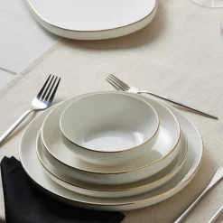 New Stream Bone China Saturn 19-Piece Bone China Dinner Set for 4 People, White Gold See All Dinner Sets|Bone China Dinner Sets