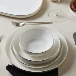 New Stream Bone China Saturn 19-Piece Bone China Dinner Set for 4 People, White Gold See All Dinner Sets|Bone China Dinner Sets
