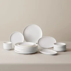 Outlet Stream Pure Cordelia 20-Piece Porcelain Serveware Set for 6 People, White See All Serveware Sets|Porcelain Serveware Sets