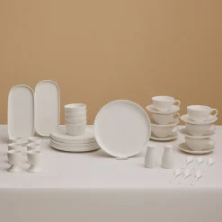 Clearance Stream Pure Favaro 38-Piece Serveware Set for 6 People, White See All Serveware Sets|Forever Bone China Serveware Sets
