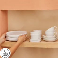 Clearance Stream Pure Favaro 38-Piece Serveware Set for 6 People, White See All Serveware Sets|Forever Bone China Serveware Sets