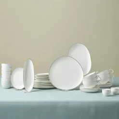Discount Stream Pure Middle 34-Piece Serveware Set for 6 People, White See All Serveware Sets|Porcelain Serveware Sets