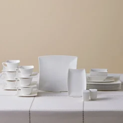 Online Stream Pure Perfect White 32-Piece Serveware Set for 6 People, White See All Serveware Sets|Porcelain Serveware Sets