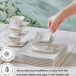 Online Stream Pure Perfect White 32-Piece Serveware Set for 6 People, White See All Serveware Sets|Porcelain Serveware Sets