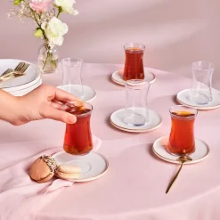 Discount Streamline Meridian 12-Piece Turkish Tea Set for 6 People, Turkish Tea Sets