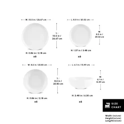 New Streamline Remi Bone China 24-Piece Dinner Set for 6 People, White See All Dinner Sets|Bone China Dinner Sets