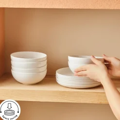 New Streamline Remi Bone China 24-Piece Dinner Set for 6 People, White See All Dinner Sets|Bone China Dinner Sets