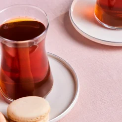 Best Streamline Saturn 12-Piece Turkish Tea Set for 6 People, Platin Turkish Tea Sets