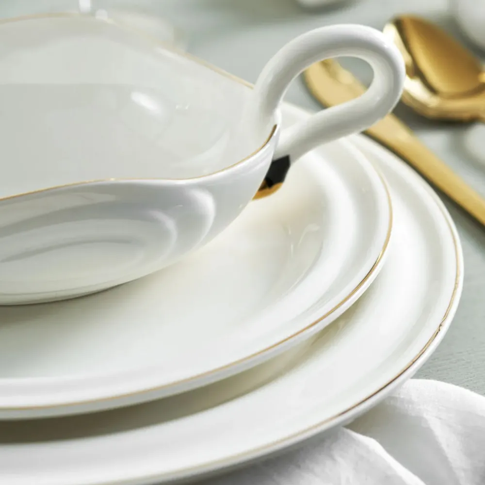 Clearance Streamline Swan 22-Piece Porcelain Dinner Set for 6 People, Multi See All Dinner Sets|Porcelain Dinner Sets