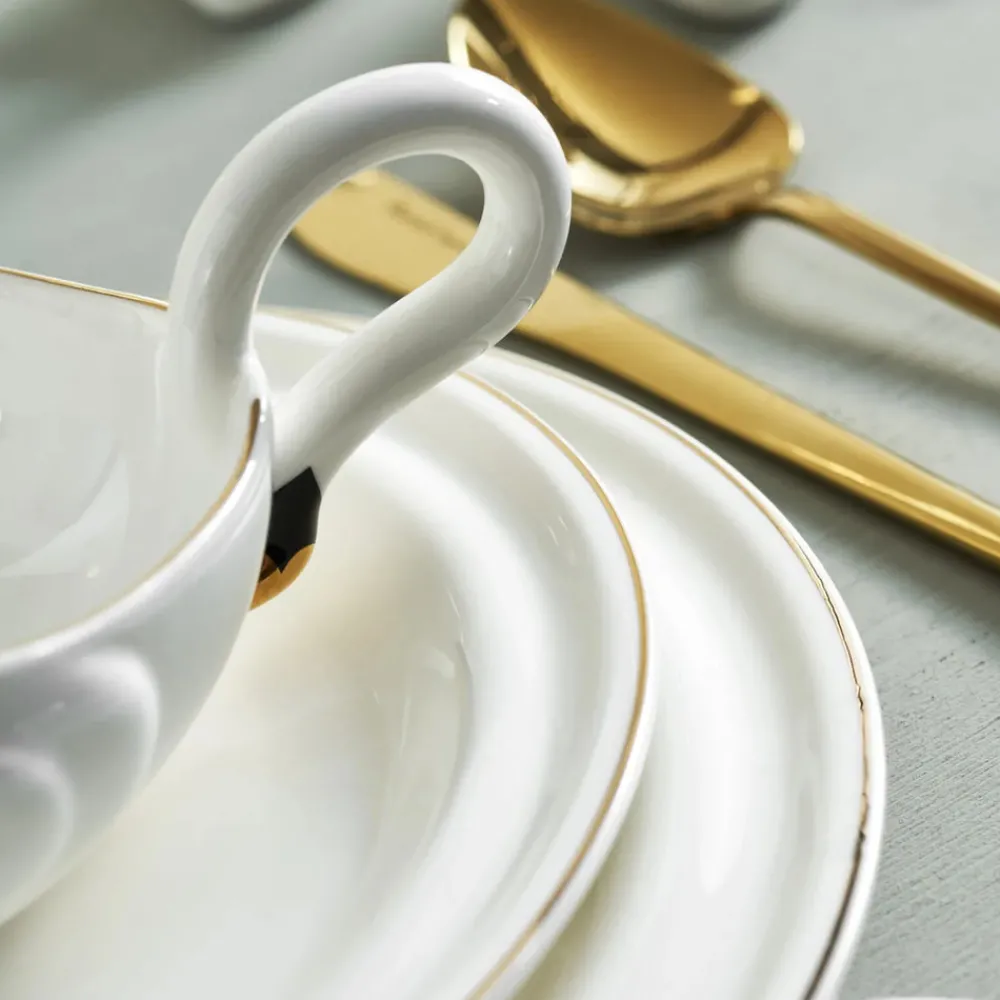 Clearance Streamline Swan 22-Piece Porcelain Dinner Set for 6 People, Multi See All Dinner Sets|Porcelain Dinner Sets