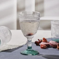 Online Sunflower Wine Glass, 314ml, Transparent Green Wine And Champagne Glasses