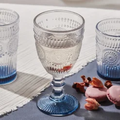 New Sunflower Wine Glass, 314ml, Transparent Blue Wine And Champagne Glasses