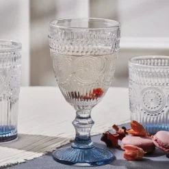 New Sunflower Wine Glass, 314ml, Transparent Blue Wine And Champagne Glasses