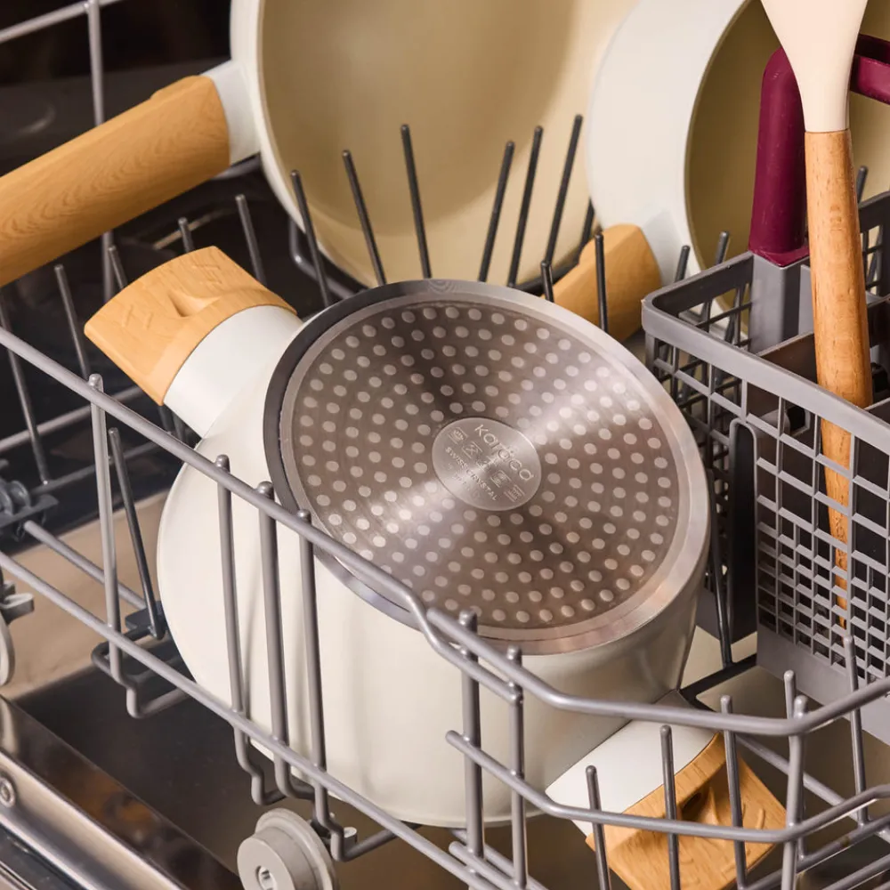 Discount Swiss Crystal Almond 12-Piece Non-Stick Induction Ceramic Cookware Set, Ceramic Cookware