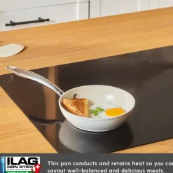 Outlet Swiss Crystal Almond Cream Non-Stick Induction Stainless Steel Handle Pan, 16cm, Cream Pans|Ceramic Cookware