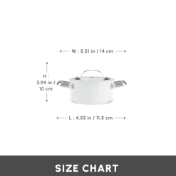 Online Swiss Crystal Almond Cream Non-Stick Induction Stainless Steel Handle Casserole & Lid, 14cm, Cream Pots|Ceramic Cookware