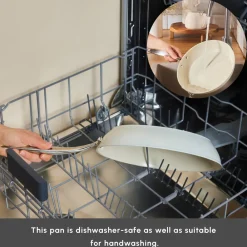 Swiss Crystal Almond Cream Non-Stick Induction Stainless Steel Handle Pan, 26cm, Cream Pans|Ceramic Cookware