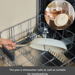 Sale Swiss Crystal Almond Cream Non-Stick Induction Stainless Steel Handle Pan, 22cm, Cream Pans|Ceramic Cookware