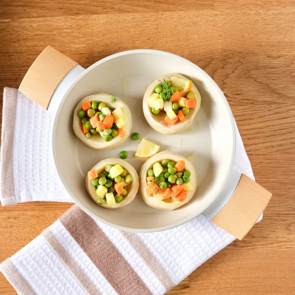 Online Swiss Crystal Almond 2-Piece Non-Stick Induction Pan Set, Cream Pan Sets