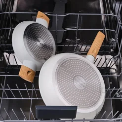 Online Swiss Crystal Almond 2-Piece Non-Stick Induction Pan Set, Cream Pan Sets