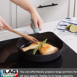 Online Swiss Crystal Fancy 7-Piece Ceramic Non-Stick Induction Cookware Set, Black Ceramic Cookware