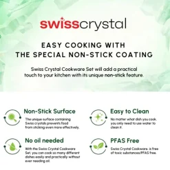 New Swiss Crystal Non-Stick Induction Casserole, 26cm, Creamy Ceramic Cookware