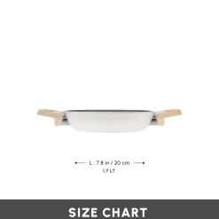 Discount Swiss Crystal Non-Stick Induction Shallow Pan, 20cm, Creamy Pans|Ceramic Cookware