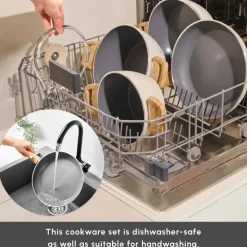 Discount Swiss Crystal Non-Stick Induction Shallow Pan, 20cm, Creamy Pans|Ceramic Cookware