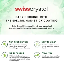 Outlet Swiss Crystal Non-Stick Induction Frying Pan, 30cm, Creamy Ceramic Cookware