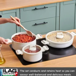 New Swiss Crystal Valenti Ceramica 7-Piece Non-Stick Induction Cookware Set Ceramic Cookware