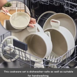 New Swiss Crystal Valenti Ceramica 7-Piece Non-Stick Induction Cookware Set Ceramic Cookware