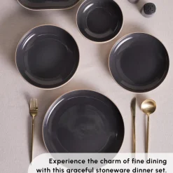 Sale Terra 36-Piece Dinner Set for 8 People, Anthratice See All Dinner Sets|Stoneware Dinner Sets