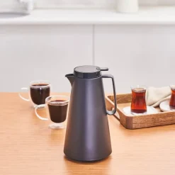 Best Thermoglass Lina Leak-Proof Flask, 1L, Black Stainless Steel Flasks