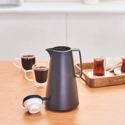 Best Thermoglass Lina Leak-Proof Flask, 1L, Black Stainless Steel Flasks