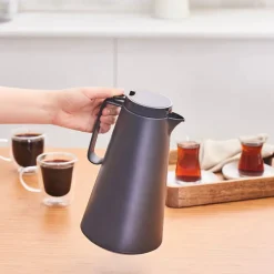 Best Thermoglass Lina Leak-Proof Flask, 1L, Black Stainless Steel Flasks