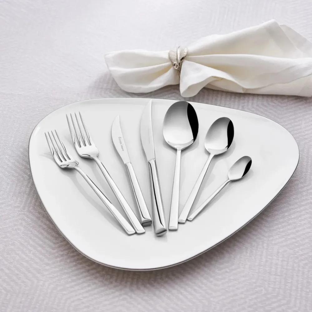 Hot Tivoli 28-Piece Stainless Steel Cutlery Set for 4 People, Silver Cutlery Sets