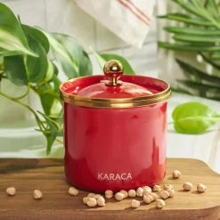 Discount Troy Enamel Storage Jar, Small, Red Gold Storage Jars