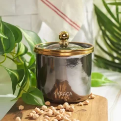 New Troy Enamel Storage Jar, Small, Black Gold Storage Jars