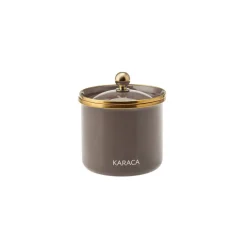 New Troy Enamel Storage Jar, Small, Black Gold Storage Jars