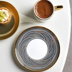 Sale Umut 4-Piece Bone China Espresso Turkish Coffee Cup Set for 2 People, 90ml, Multi Espresso & Turkish Coffee Cup Sets