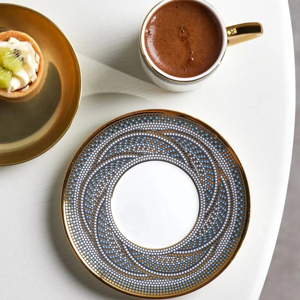 Sale Umut 4-Piece Bone China Espresso Turkish Coffee Cup Set for 2 People, 90ml, Multi Espresso & Turkish Coffee Cup Sets