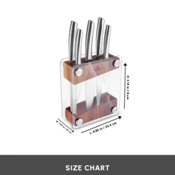 Venus 6 Piece Knife Block Set, Silver Knife Sets