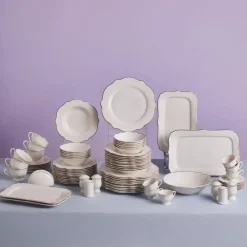 Clearance Vera 84-Piece Porcelain Dinner Set for 12 People, White See All Dinner Sets|Porcelain Dinner Sets