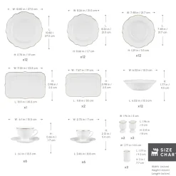 Clearance Vera 84-Piece Porcelain Dinner Set for 12 People, White See All Dinner Sets|Porcelain Dinner Sets