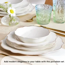 Clearance Vera 84-Piece Porcelain Dinner Set for 12 People, White See All Dinner Sets|Porcelain Dinner Sets