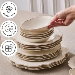 Clearance Vera 84-Piece Porcelain Dinner Set for 12 People, White See All Dinner Sets|Porcelain Dinner Sets