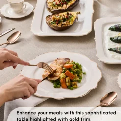 Clearance Vera 84-Piece Porcelain Dinner Set for 12 People, White See All Dinner Sets|Porcelain Dinner Sets