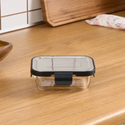 New Vera Storage Container with Metal Lid, 370ml, Transparent Storage Containers